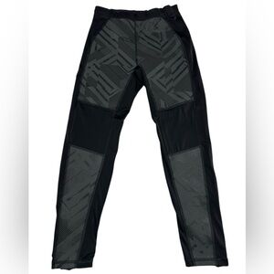 VSX SPORT / Black& Gray Running Tights Leggings / Medium / Goth Activewear Emo